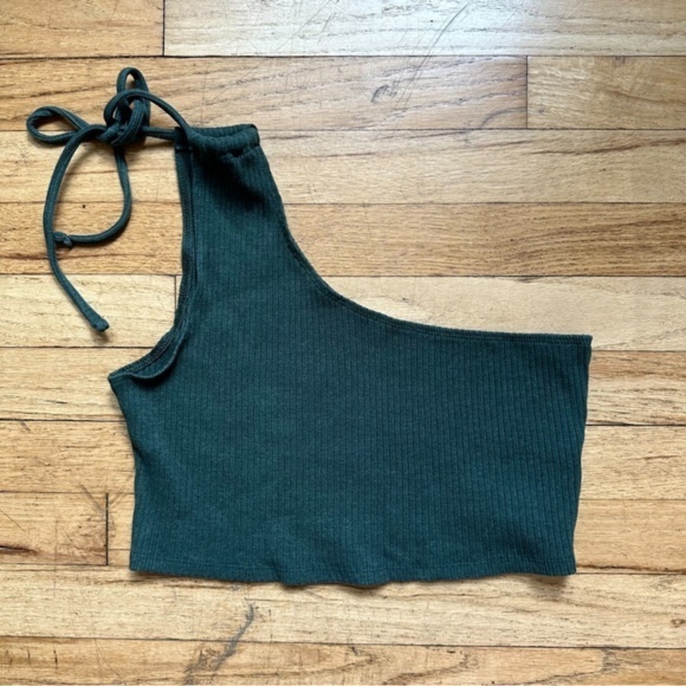 Aerie Rebel Tie Cropped Tank Top Sycamore Green Size Large
